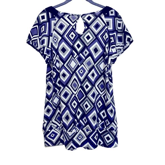 MAURICES WOMENS TOP SHORT SLEEVE BLACK PURPLE AND GREY PATTERN XL - Picture 3 of 10